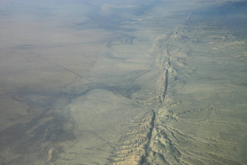 Aerial view of the San Andreas fault line