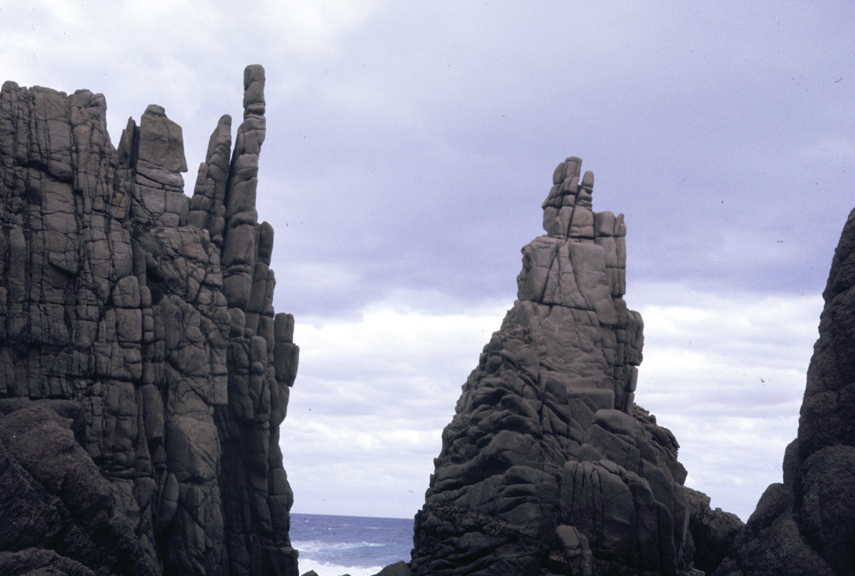 Granite cliffs with the sea in the background