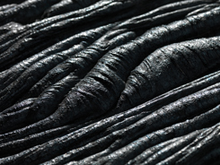 Hawaiian basalt from Kilauea volcano (close-up of lava flows)