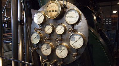 Detail of a steam pump