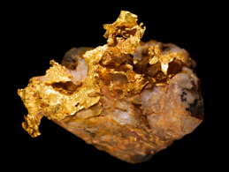 Gold with quartz mineral specimen
