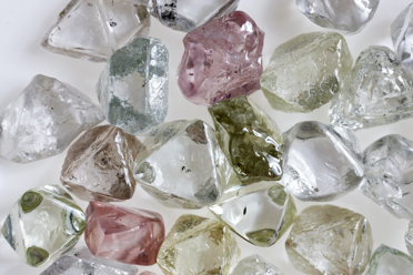 A variety of rough diamonds