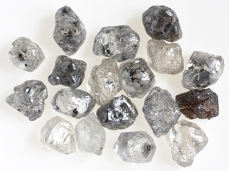 A variety of rough diamonds