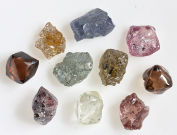 Ten colourful diamonds