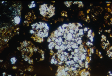 Chondrules on a meteorite