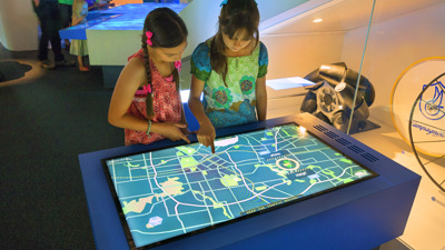 Children using a touch screen