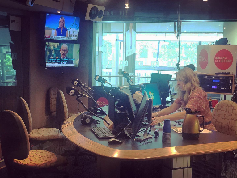Richelle Hunt in ABC Radio Melbourne Studio.