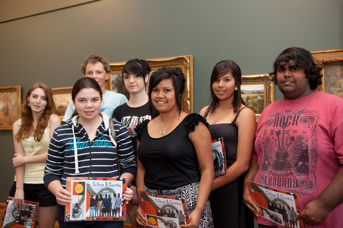 Guests attended a smoking ceremony and performance at Benalla Art Gallery as part of the My People, Culture and Country exhibition.