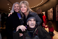 Aunty Rachel Mullett, Bunjilaka Manager Caroline Martin and Uncle Albert Mullett at the Boorun's Canoe exhibition opening