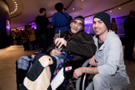 Uncle Albert Mullett and grandson Tim Paton at the Boorun's Canoe exhibition opening