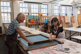 Kelly Koumalatsos and John Murray in the studio