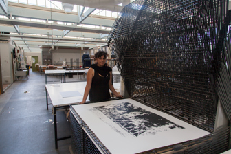 Kelly Koumalatsos in the studio