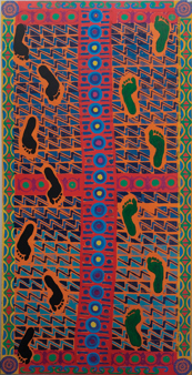 Maralinga Track: painting by Pitcha Makin Fellas, 2015