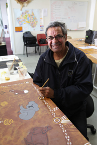 Gary Saunders painting at Gallery Kaiela