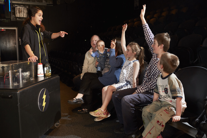 Audience with hands up