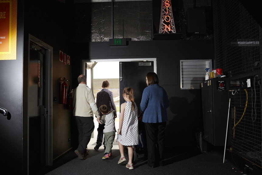 Audience leaving the Lightning room