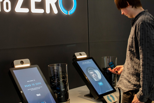 Teenager registering interactive tag for the Road To Zero educational program