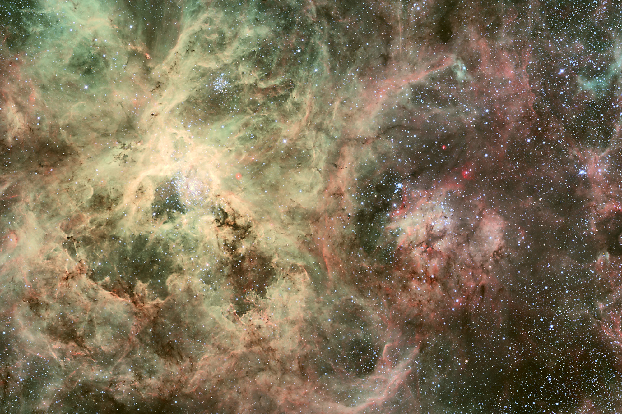 Yellow and pink swirl of star light