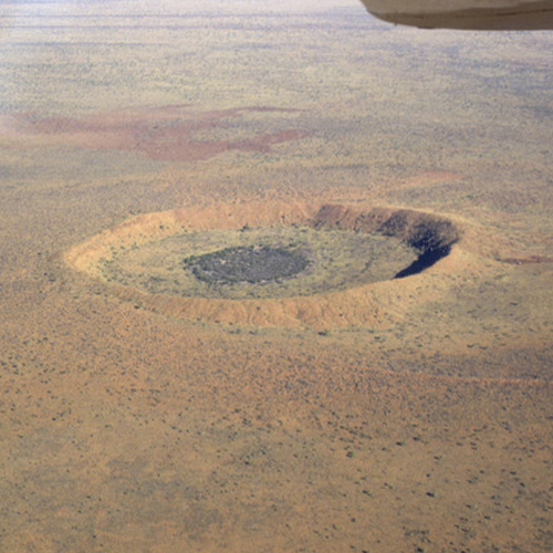 Exposed meteor crater Wolfe Creek.