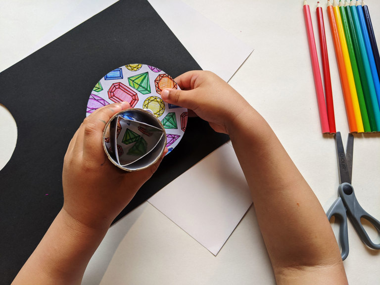 Paper kaleidoscope activity