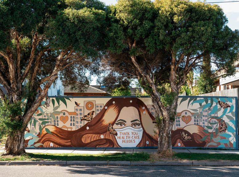 Mural painted on a fence