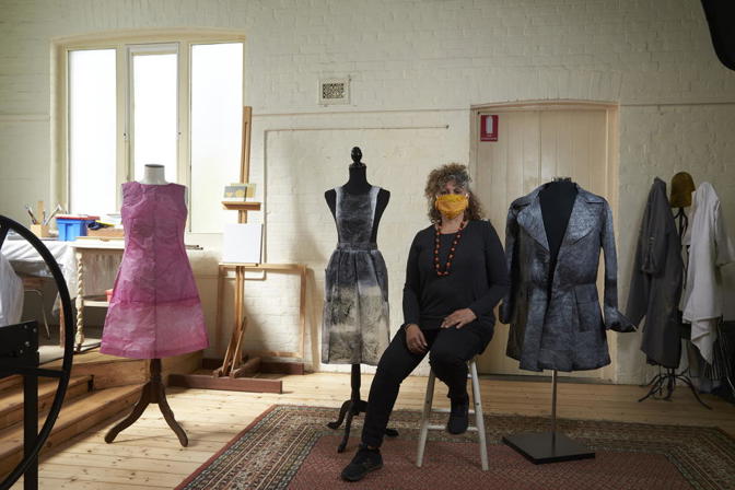 Woman in an art studio