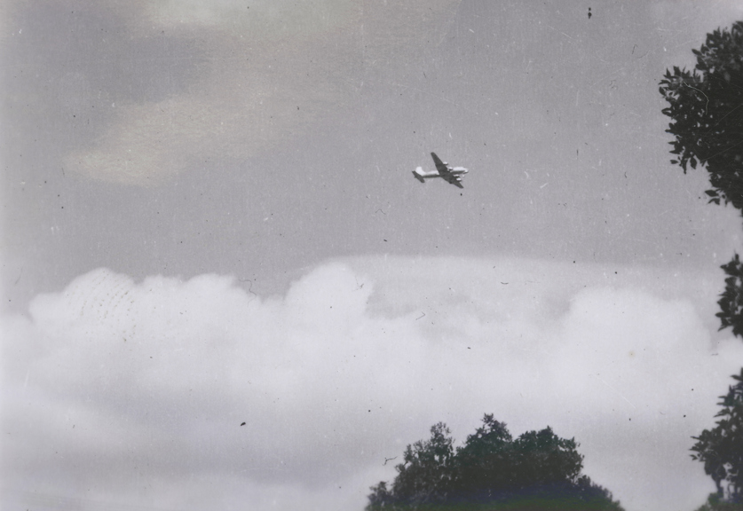 A plane flying overhead