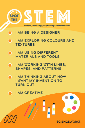 "Spot the STEM" poster: "I am being a designer"