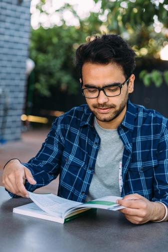Man reading a book