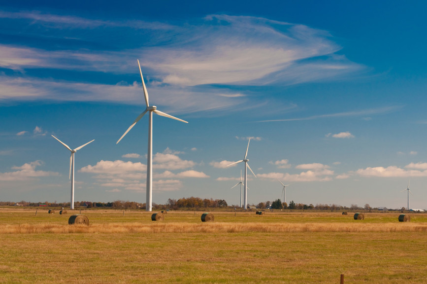 Ontario Windfarm photographed from Highway 10.