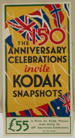 Colour poster featuring red, yellow, blue, black, green and white backgrounds and text. Australian, British, Norwegian and other flags are illustrated.