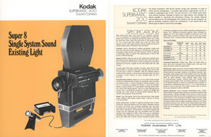 Flyer show both printed sides in black and yellow colour scheme with a black and white photograph of the camera on the front and text on the reverse.