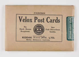 Rectangular brown paper envelope with black printed text