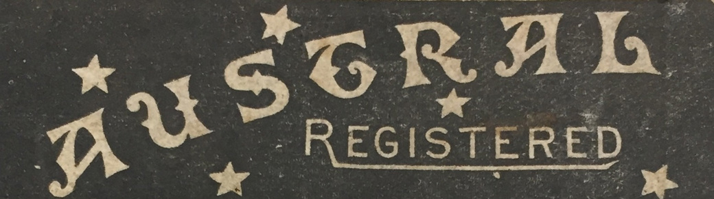 The word 'Austral' surrounded by stars arranged in the shape of the Southern Cross