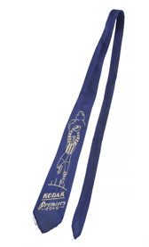 Blue men's tie with white print