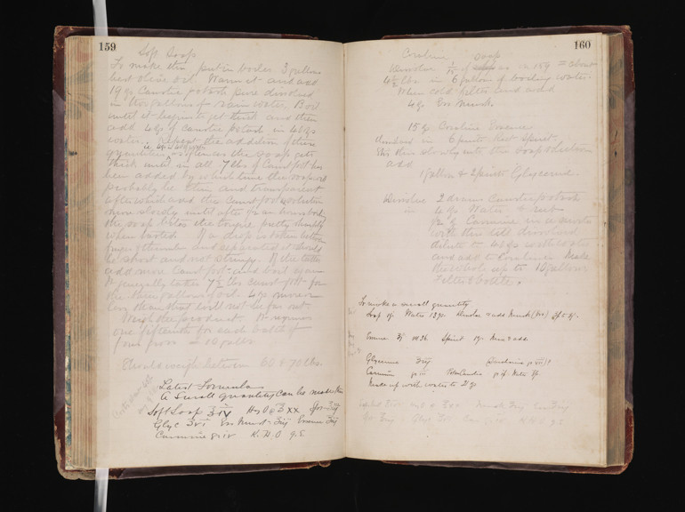 Baker Formulae Book, double page spread, pages 159-160