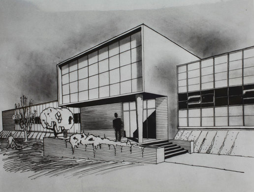 Sketch of 50's building