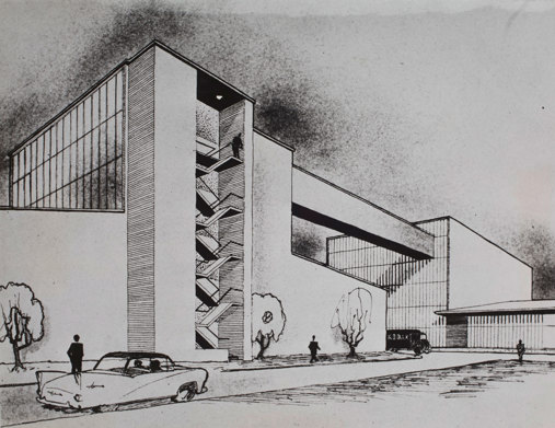 Sketch of 50's building