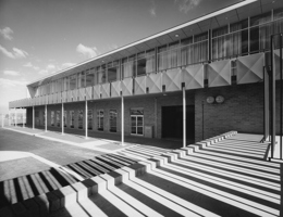 Long two storey factory building