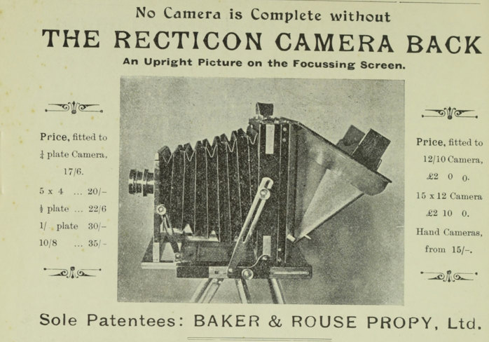 Side view of camera showing bellow lens 