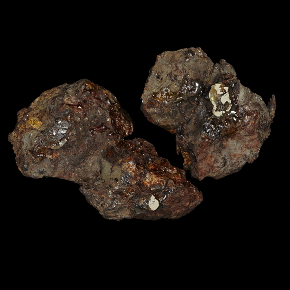 Two piece of organic shape rock on a black background