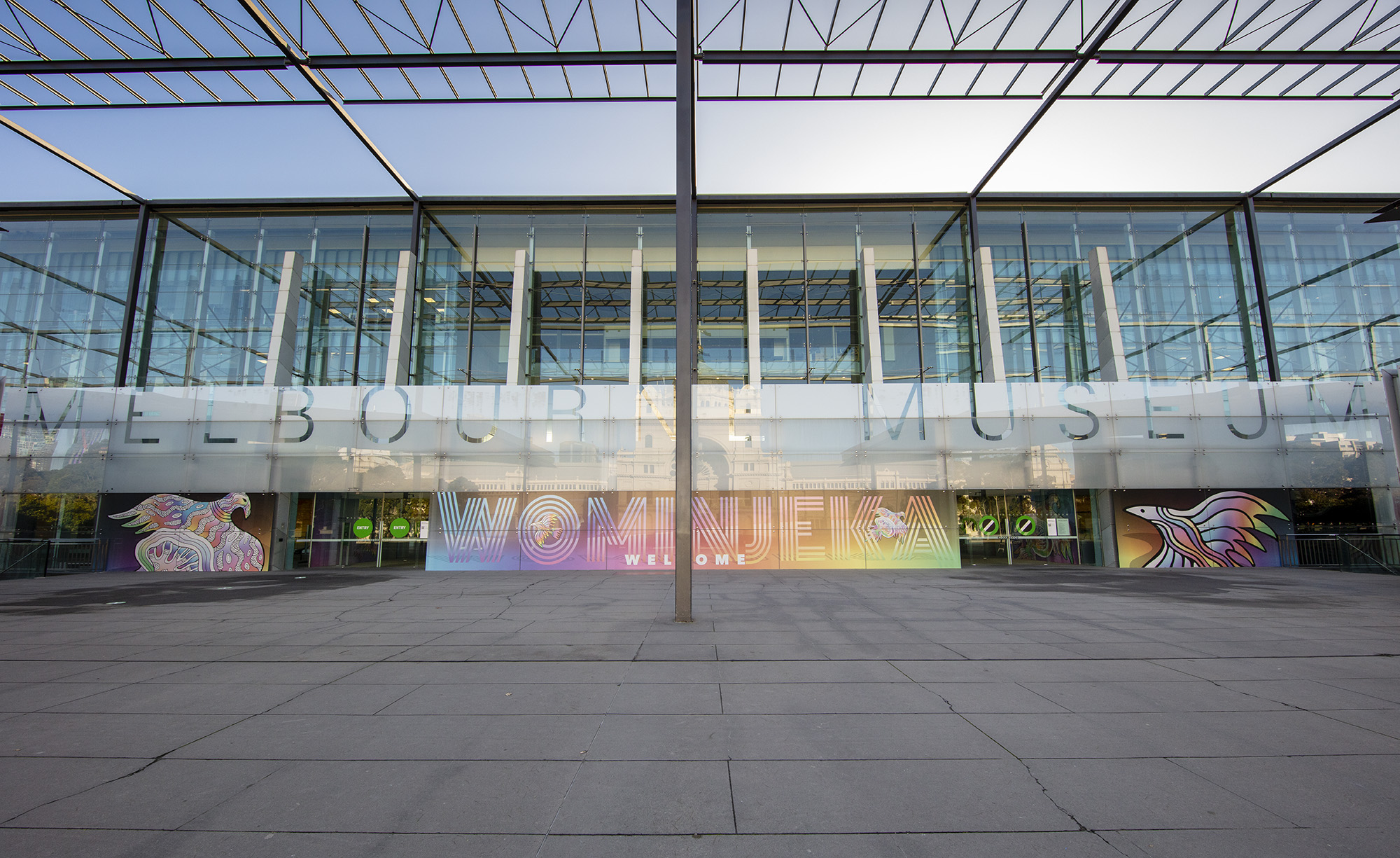 A photo of the front of the Melbourne Museum
