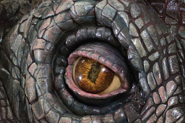 Detail of a dinosaur eye
