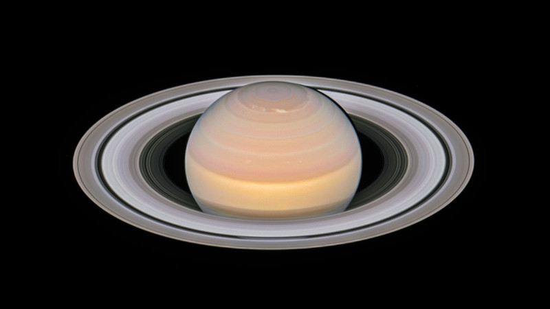 Hubble Space Telescope image of Saturn with an open view of its majestic ring system
