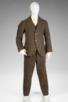 Three-piece, brown tweed wool suit made by Ichizo Sato, circa 1910s and worn by Setsutaro Hasegawa