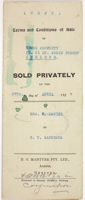Property sale deed for 21 Little Great Ryrie Street, Geelong, purchased by Setsutaro for 950 pounds in 1927
