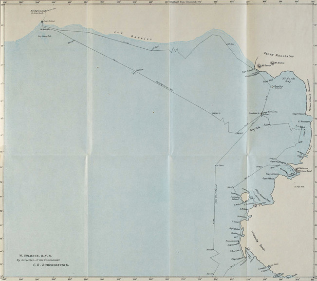 a map detailing the coast of Antarctica