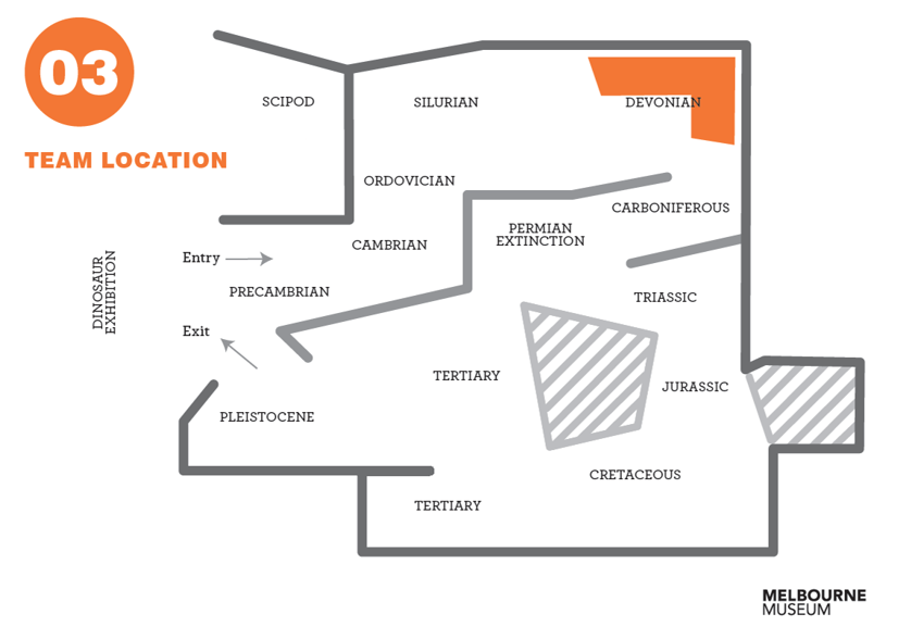 Floor plan of 600 million years exhibition