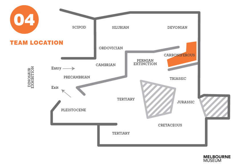 Floor plan of 600 million years exhibition