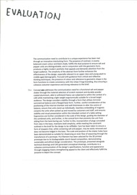 This folio page depicts Aidan Maher’s final Visual Communication Design presentation ‘Urban Fringe’. Aidan’s final presentation demonstrates innovative and thoughtful selections appropriate to the brief.